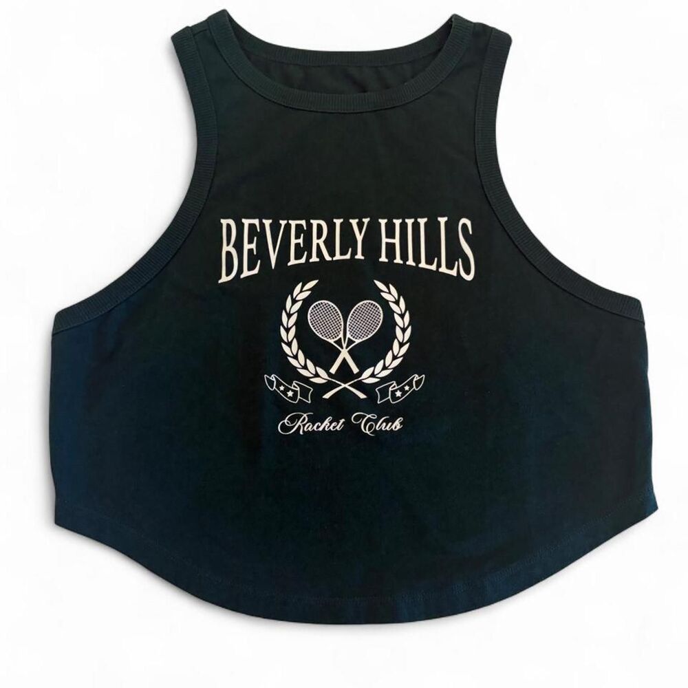 Beverly-hills-polo-club Women's Green and Black Crop-top
